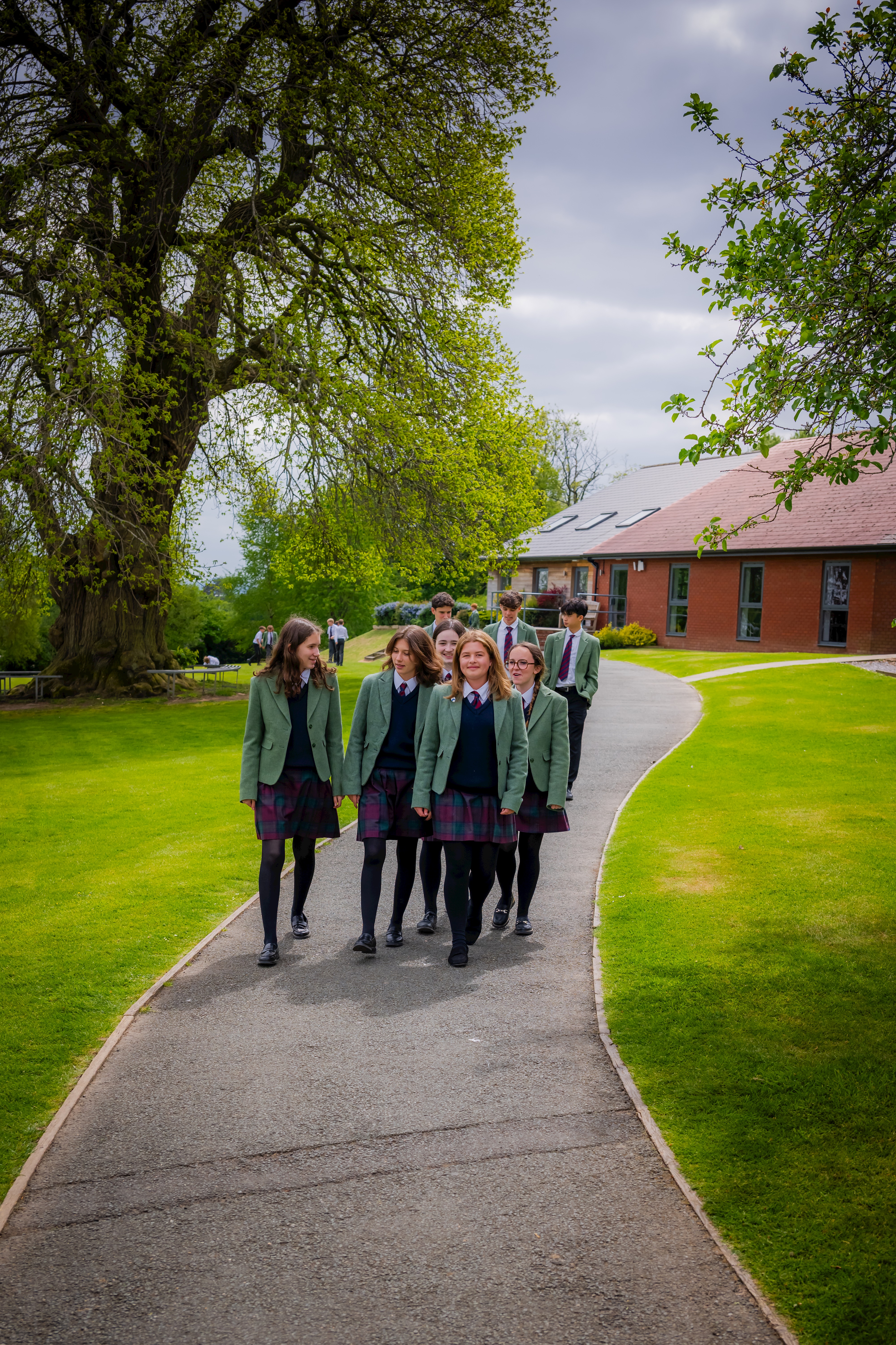 Students at Oswestry School in the outdoor facilities.