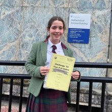 2nd former, Darcey collects prestigious maths award 2nd former, Darcey collects prestigious maths award